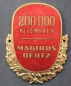 Preview: Magirus-Deutz 200.000 Kilometer Plakette vergoldet emailliert (11041)