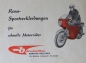 Preview: MB Kunststoffbau Zubehörprogramm 1960 "Rennsportverkleidungen für schnelle Motorräder" Motorradprospekt (3694)