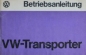 Preview: Volkswagen T2 Transporter 1974 Ownermanual (4092)