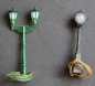 Preview: BRAWA Stettiner Trainstationclock and Streetlamp 1990 with lightning H0 plasticmodel (2696)