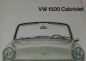 Preview: Volkswagen 1500 Cabriolet Modellprogramm 1962 Modellprogramm Automobilprospekt (6018)