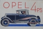 Preview: Opel 4 PS Modellprogramm 1928 Automobilprospekt (8870)