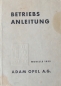 Preview: Opel 1,2 Liter Modelle 1935 Betriebsanleitung (9819)