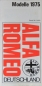 Preview: Alfa Romeo Modellprogramm 1975 Automobilprospekt (9912)