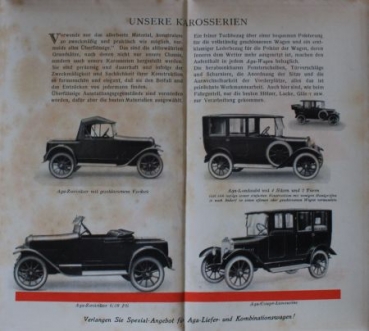 AGA Automobiles Modelprogram 1929 "Der beste deutsche Gebrauchtswagen" Carbrochure (0785)