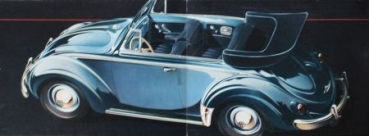 Volkswagen Käfer Cabriolet Modellprogramm 1956 Reuters-Motive Automobilprospekt (0798)