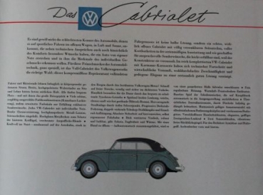 Volkswagen Käfer Cabriolet Modellprogramm 1956 Reuters-Motive Automobilprospekt (0798)