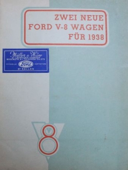Ford V8 "Zwei neue Ford V8 Wagen" 1938 Automobilprospekt (0878)
