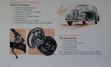 Opel Olympia 1,5 Litre Modelprogram 1938 Carbrochure (0899)