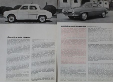 Alfa Romeo Modelprogram 1962 Carbrochure-Map (7091)