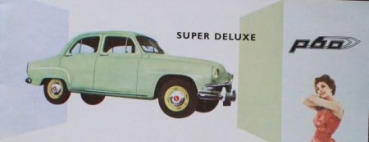 Simca Aronde P 60 Deluxe Modellprogramm 1958 Automobilprospekt (0894)