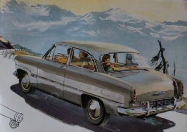 Ford Taunus 12 M Modelprogram "Ein Meisterstueck von Ford" 1951 Gotschke-Drawings Carbrochure (1236)