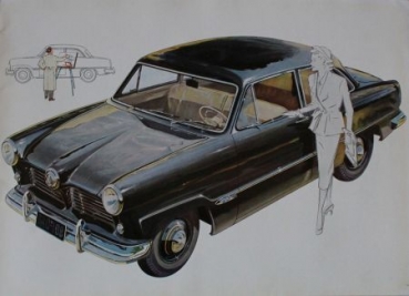 Ford Taunus 12 M Modelprogram "Ein Meisterstueck von Ford" 1951 Gotschke-Drawings Carbrochure (1236)