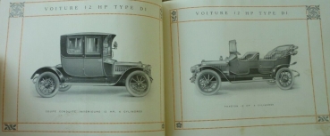 De Dion Bouton Voiture de Ville Modelprogram 1912 Carbrochure (5778)