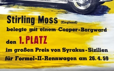 Borgward Racingposter 1959 "Stirling Moss auf Cooper-Borgward" (6487)
