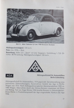 Fersen "Autos in Deutschland 1920 - 1939" Vehicle-History 1964 (9347)