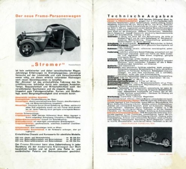 Framo Stromer Twoseater Modelprogram 1933 (S0113)
