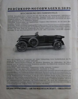 Dürkopp Motorwagen 8/30 PS Modellprogramm 1926 (S0144)