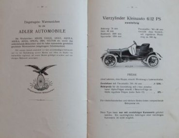 Adler Cyclecar Modelprogram 1907 (S0228)