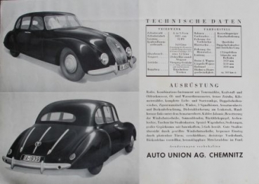 Horch 930 Streamline Modelprogram 1938 (S0374)