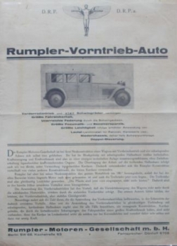Rumpler Vorntrieb 10/50 PS Modellprogramm 1925 (S0600)