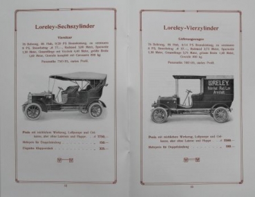 Loreley Automobile 4 Cylinder Modelprogram 1908 (S0615)