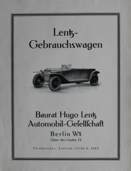 Lentz Gebrauchs-Wagen Modellprogramm 1928 (S0647)