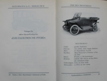 Elite Electromobiles "Das elektrische Pferd" Modelprogram 1922 (S0654)
