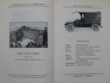 Elite Electromobiles "Das elektrische Pferd" Modelprogram 1922 (S0654)