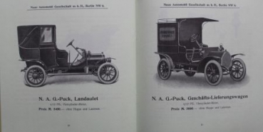 NAG Puck Fourcylinder-Car 6/12 PS Modelprogram 1908 (S0621)