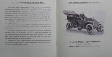 NAG Puck Fourcylinder-Car 6/12 PS Modelprogram 1908 (S0621)