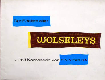 Wolseley Pininfarina Modellprogramm 1959 Automobilprospekt (11077)