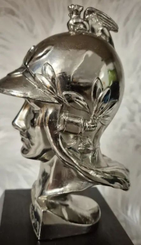 Preview: Minerva Kühlerfigur 1928 Metall auf Holzsockel (11110)