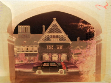Skoda 1000 MB at Castle Cecilienhof Potsdam 1968 Press-Negativ (10574)