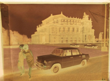 Skoda 1000 MB at Saxon State Opera 1968 Press-Negativ (10529)