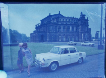 Skoda 1000 MB at Saxon State Opera 1968 Press-Negativ (10529)