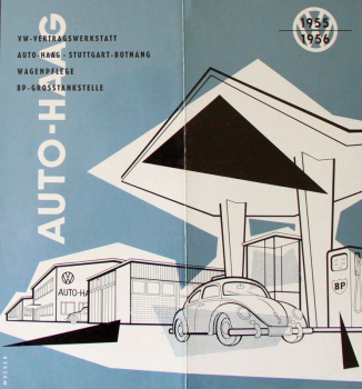 Volkswagen Käfer Modellprogramm 1956 "Auto-Haag Vertragswerkstatt" Automobilprospekt (10564)