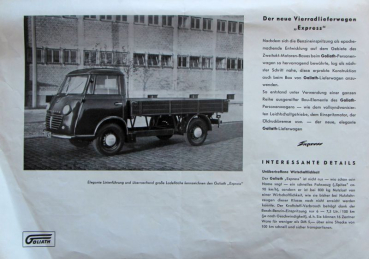 Goliath Express Modelprogram 1954 Carbrochure (10563)