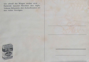 Preview: Agfa-Viskose Autoschwamm 1938 Werbepostkarte (10726)