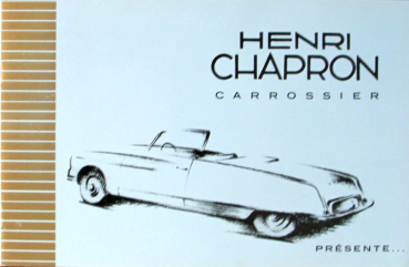 Citroen DS Henri Chapron Carrossier Modelprogram 1962 Carbrochure (10711)
