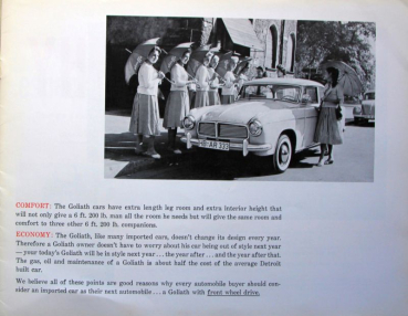Goliath Modelprogram 1956 "For discriminating Americans" Carbrochure (10656)