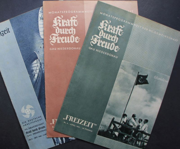 Volkswagen "Kraft durch Freude - Freizeit" 1940 three Societymagazines with VW KdF-Story (10646)