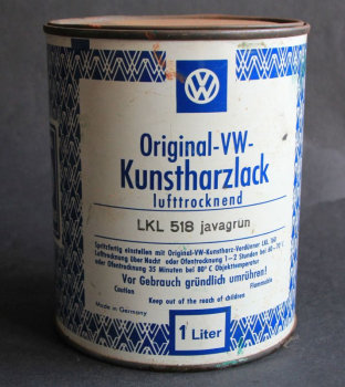 Volkswagen Lackdose 1961 original Kunstharz-Dose mit VW Emblem  "Original Ersatzteil" (4403)