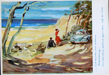 Volkswagen Käfer 1959 Werkspostkarte Victor Mundorff (0292)