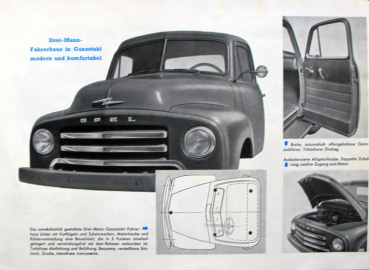 Preview: Opel Blitz Schnellastwagen Modellprogramm 1953 Lastwagenprospekt (10682)