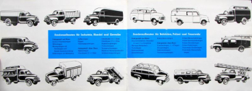 Preview: Opel Blitz Schnellastwagen Modellprogramm 1953 Lastwagenprospekt (10682)