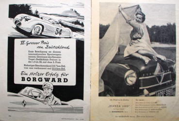 Preview: Borgward Modellprogramm 1955 Testberichte, Poster und Foto-Konvolut (10737)