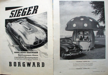 Preview: Borgward Modellprogramm 1955 Testberichte, Poster und Foto-Konvolut (10737)