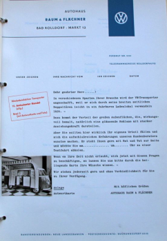 Preview: Volkswagen Musterbriefe 1958 im Originalordner (10743)