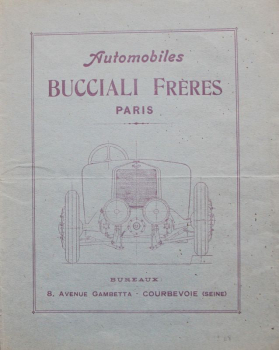 Bucciali TAV 12 Modellprogramm 1929 Automobilprospekt (10769)